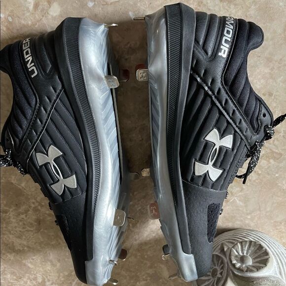 UNDER Armour Men's UA Yard Low ST Baseball Cleats - Black NEW size 7 - Picture 6 of 8